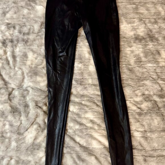 Spanx Faux Leather Leggings Tall Medium High-Waist, Shaping Black Leggings - Picture 11 of 16